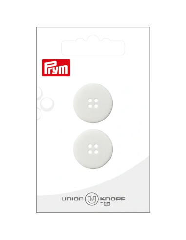 Boutons polyester 20mm - Blanc - 2 pcs